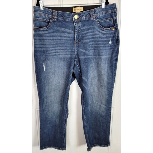 Democracy Plus Size Ab Technology Straight Leg Ankle Jeans Size 18W Raw … - Picture 1 of 8